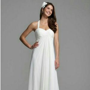 David's bridal chiffon halter gown